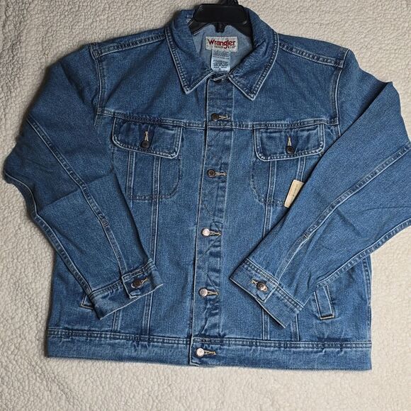 1114 NWT Wrangler Rugged Wear Denim Jacket Sz XL - Picture 3 of 7